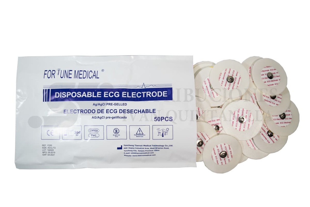 ELECTRODO DE ECG DESCARTABLE ADULTO X10UND SERIE IM