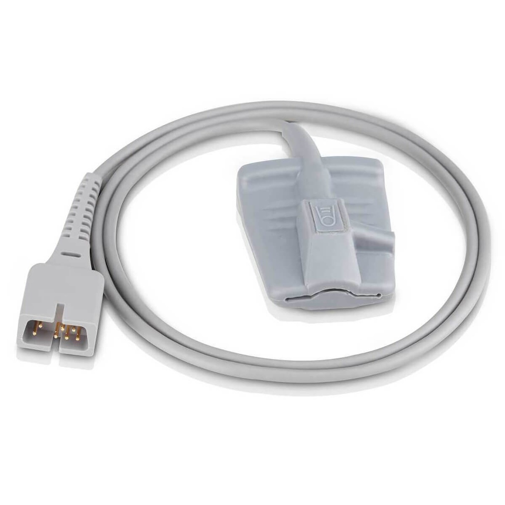 SPO2 SENSOR DE PUNTA SUAVE DE SILICONA, ADULTO, 1M, REUSABLE