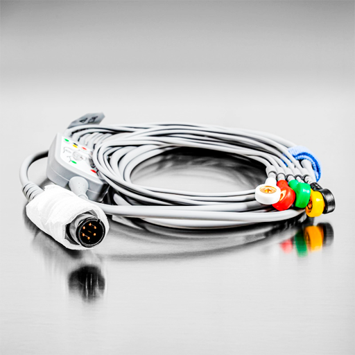 [2-004-00137] CABLE ECG, 5 HILOS, DEFIB, AHA/IEC, 3.4M, REUSABLE, SERIE IM